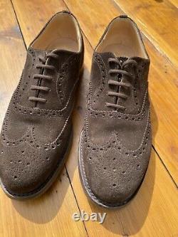 Churchs Custom Grade Brogues Size 12/45 Suede Brown Hand Made In England Mint