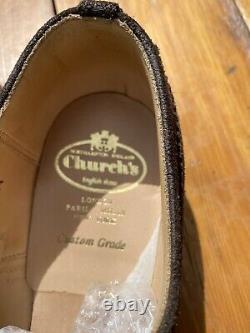 Churchs Custom Grade Brogues Size 12/45 Suede Brown Hand Made In England Mint