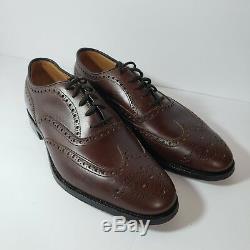 Churchs Custom Grade Brown Brogue Wingtip Shoes Oxford Made in England US 8.5 B