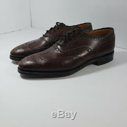 Churchs Custom Grade Brown Brogue Wingtip Shoes Oxford Made in England US 8.5 B