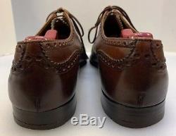 Churchs Men 10.5 D Wing Tip Oxfords Custom Grade Brown Leather England Made
