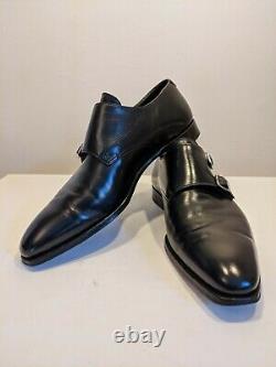 Crockett & Jones Hand Grade'Seymour 2' Double Monk Strap Black Shoes Size 8