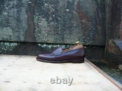 Crockett & Jones Loafers Shoes Hand Grade Brown Burgundy Leather Uk6 Mens Unworn