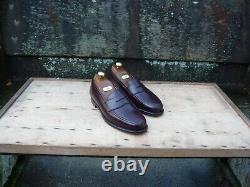 Crockett & Jones Loafers Shoes Hand Grade Brown Burgundy Leather Uk6 Mens Unworn