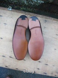 Crockett & Jones Loafers Shoes Hand Grade Brown Burgundy Leather Uk6 Mens Unworn