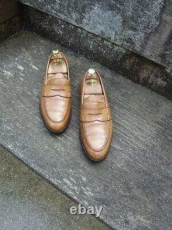 Crockett & Jones Loafers Shoes Hand Grade Brown Tan Leather Uk8 Mens Rosebery
