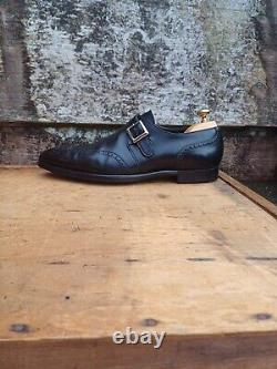 Crockett & Jones Monkstrap Shoes Hand Grade Black Leather Uk8.5 Mens Exc Cond