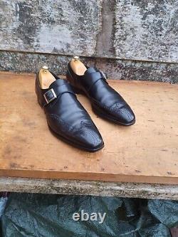 Crockett & Jones Monkstrap Shoes Hand Grade Black Leather Uk8.5 Mens Exc Cond