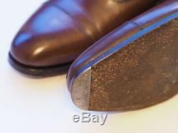 Crockett and Jones hand grade Audley brown antique calf leather oxfords 6 E