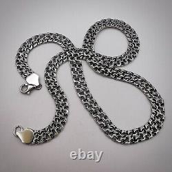 Cute Massive Vintage Sterling Silver 925 Mens Jewelry Chain Necklace Signed 23gr