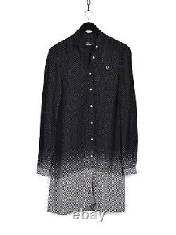 FRED PERRY Vintage Polka Dot Check Gradient Dress Black UK 8 / US 4