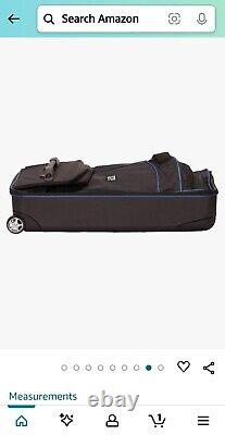 FUL Split Level 30 Rolling Duffle Bag Luggage withWheels Grey/ Black withblue trim