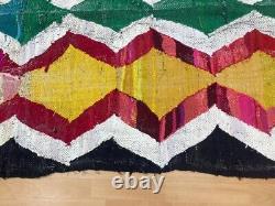 Geometric 5x7 Hand-Woven Recycled Clothing Rug Handmade Kilim Moroccan Carpet