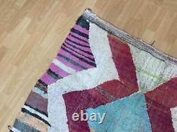 Geometric 5x7 Hand-Woven Recycled Clothing Rug Kilim Carpet Moroccan Rug