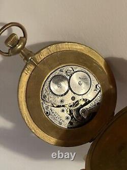 Gold Plated Half Hunter Waltham Pocket Watch Model 1907 Grade 161 Dial Winds