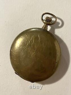 Gold Plated Half Hunter Waltham Pocket Watch Model 1907 Grade 161 Dial Winds