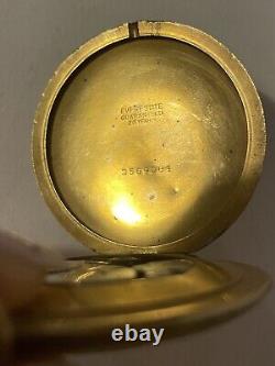 Gold Plated Half Hunter Waltham Pocket Watch Model 1907 Grade 161 Dial Winds