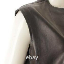 Hermes Margiela Leather Sleeveless Dress Side Zip Black Size 42 Used Grade B
