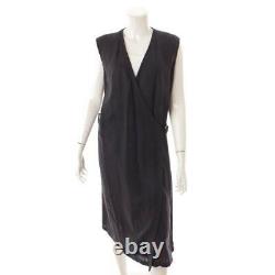 Hermes Margiela Period Linen Long Length Wrap Dress Size 40 Black Grade A Used