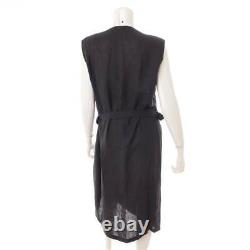 Hermes Margiela Period Linen Long Length Wrap Dress Size 40 Black Grade A Used