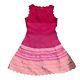 Herve Leger Pink Gradient Scallop Trim A-line Bandage Dress Womens Medium