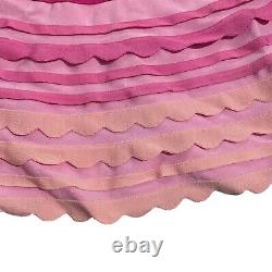 Herve Leger Pink Gradient Scallop Trim A-Line Bandage Dress Womens Medium