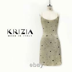 Highest Grade KRIZIA Bijou Embroidered Dress Made in Italy Size 40 From Japan