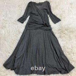 Highest Grade White Tag Max Mara Cache-Coeur Dress Gray A-Line 40 From Japan