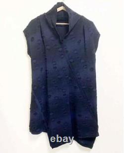 ISSEY MIYAKE HaaT Dot Pattern Gradient Knit Dress Navy Size 2