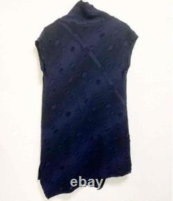 ISSEY MIYAKE HaaT Dot Pattern Gradient Knit Dress Navy Size 2