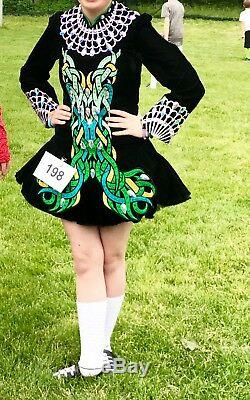 Irish Dance Solo Dress Black velvet. Prize winner level 15+ age group