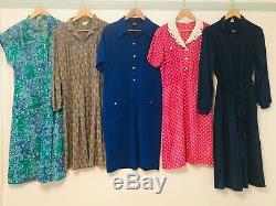 Job Lot #D Wholesale 60 x 70s 80s Vintage Shirt Secretary Maxi Dresses A Grade