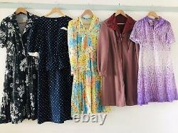 Job Lot #E 60 x 70s 80s Maxi Secretary Shirt Floral Summer Dresses Grade A