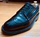 John Mchale Custom Grade Calf Black Gunboat Wingtip Shoes 8.5e Euc Rare