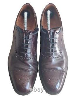 Men's CHURCH'S Custom Grade Burgundy Leather Brogue Shoes Made In England UK 11