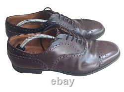 Men's CHURCH'S Custom Grade Burgundy Leather Brogue Shoes Made In England UK 11