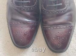 Men's CHURCH'S Custom Grade Burgundy Leather Brogue Shoes Made In England UK 11