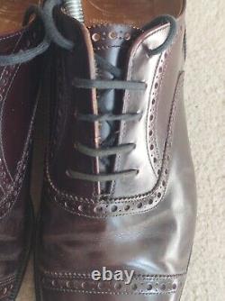 Men's CHURCH'S Custom Grade Burgundy Leather Brogue Shoes Made In England UK 11