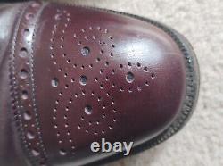 Men's CHURCH'S Custom Grade Burgundy Leather Brogue Shoes Made In England UK 11