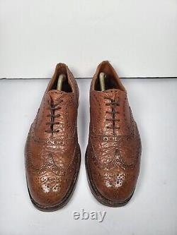 Men's Church's Custom Grade Brown Leather Wing Tip Brogue Smart Shoes UK Size 9
