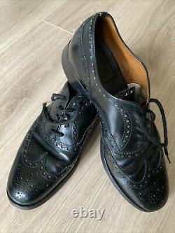 Men's Church's Custom Grade Shoes Black Leather Brogue UK 9.5 F See Pics Burwood