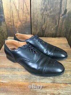 Men's Churchs Custom Grade Diplomat Black Brogue Cap Toe Dress Shoes US 10.5