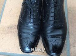 Mens CHURCH'S Black Brogues size 10 F Custom Grade Shoe's Great Condition