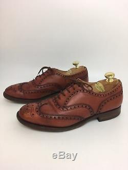 Mens Church's Custom Grade Brown Leather Brogue Lace Up Smart Formal Shoes Uk 8f