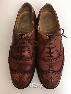 Mens Church's Custom Grade Brown Leather Brogue Lace Up Smart Formal Shoes Uk 8f