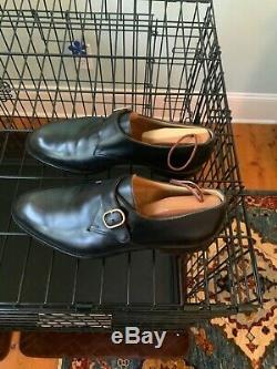 Mens Crockett and Jones Mortimer Hand Grade Monk Strap Shoes, Black, 10E/11D