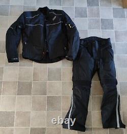 Motorcycle Racing Suit Motorbike Clothing Set Waterproof Black Leather Boots Men