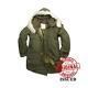 Original Us Fishtail Parka Army Military Padded Hooded Lined Coat Vintage Green