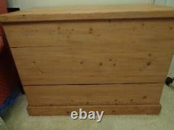 Pine Chest Blanket Box Waxed With Side Handles Large Size L94cm H70cm W50cm