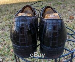 RARE Church's Custom Grade Black Alligator Crocodile Derby Shoes UK 9.5 US 10.5E